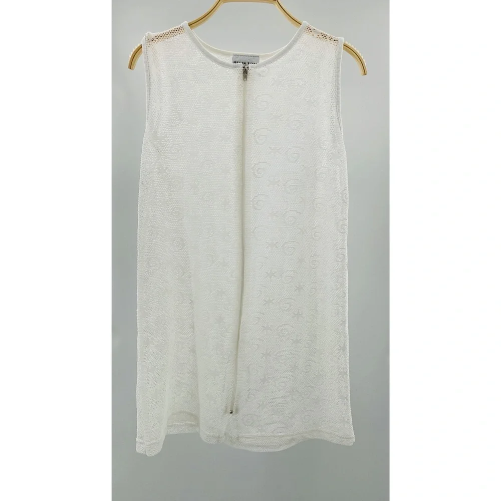 Jordan Taylor‎ Vintage White Netted  Swirl and Star Design Swim Cover-Up - Picture 3 of 7
